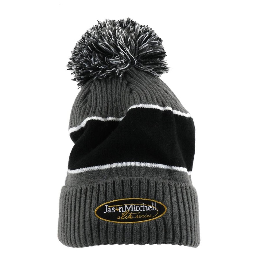 Accessories Clam Outdoors | Jason Mitchell Pom Hat, Grey/Black, Is22