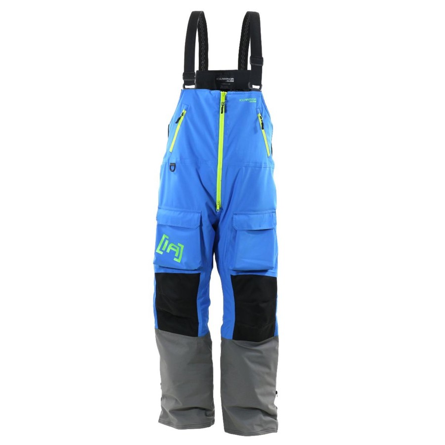 Icearmor By Clam Clam Outdoors | Edgex Bib Blue/Grey/Chartreuse