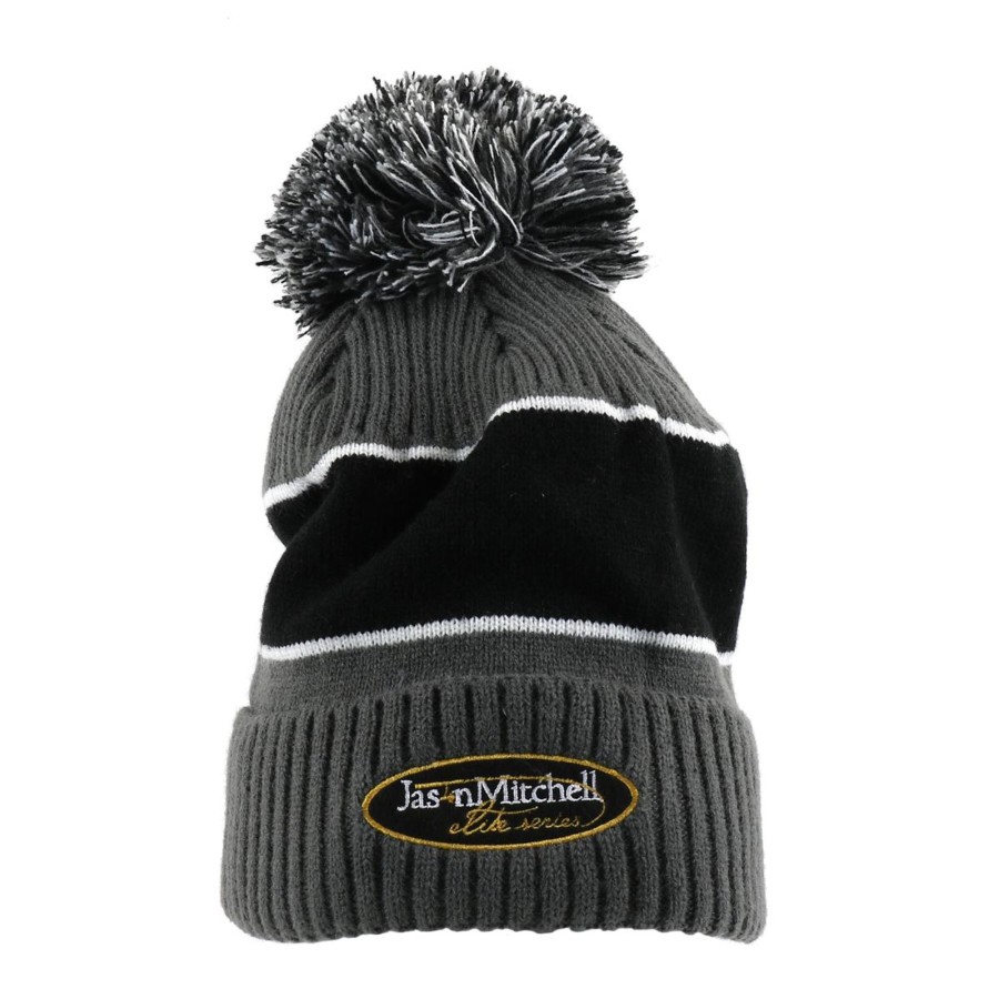 Icearmor By Clam Clam Outdoors | Jason Mitchell Pom Hat, Grey/Black, Is22